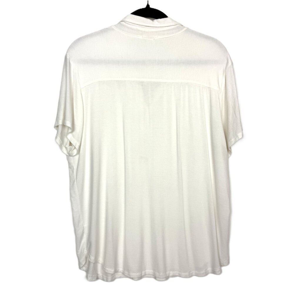 Eberjey Agnes‎ Short Sleeve Boyfriend Top Ivory Size Small - Picture 5 of 9